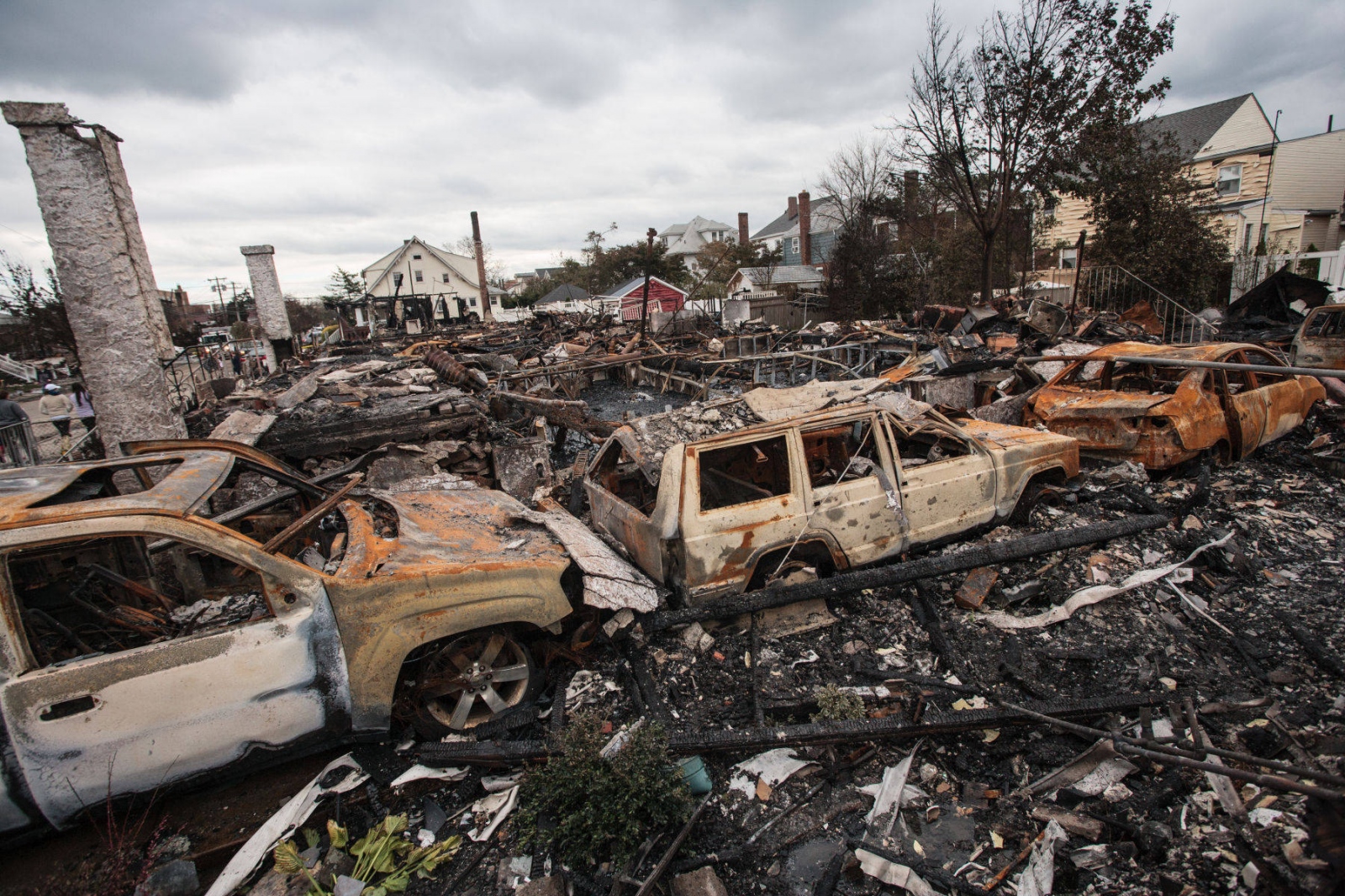 The Rockaways After Hurricane Sandy - Fire ravaged part of Beach 130th Street after Hurricane...