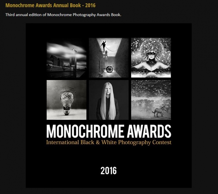 My work Ansia Viva (Yearning) includes in Monochrome Photography Annual Book 2016