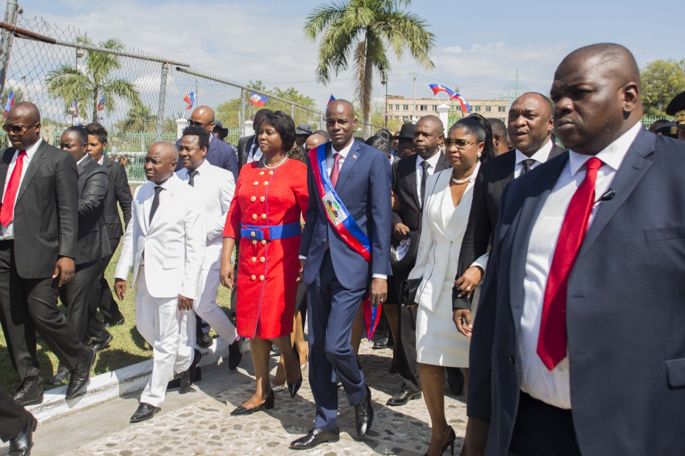 Image from President inauguration - President Jovenel Moise accompanied by his wife Martine...