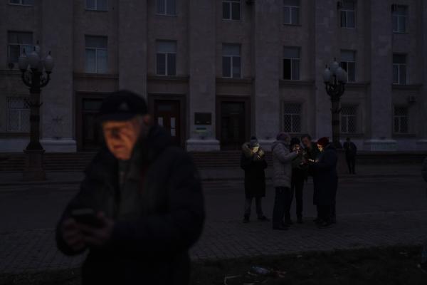 Image from Selected Works - Ukrainians gathered in the main square in Kherson after...