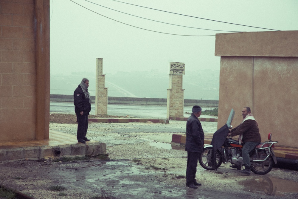 Three Men at Jisr Ashugur Station. North Syria.