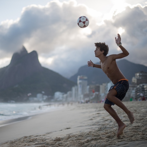 Image from Brazil -                                 Soccer at sunset at...