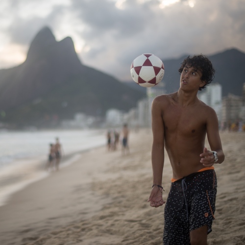 Image from Brazil -                                 Soccer at sunset at...