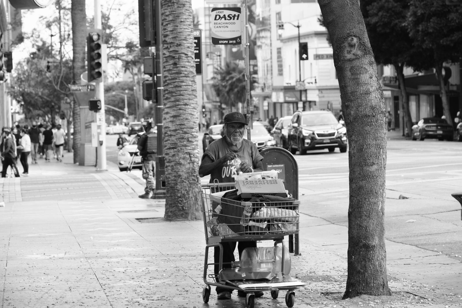 Homeless Man in Hollywood, California 