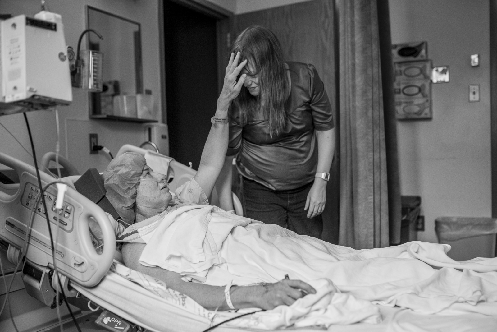  Hours after her operation, still under heavy medication, Jennifer &nbsp;tries to speak to...