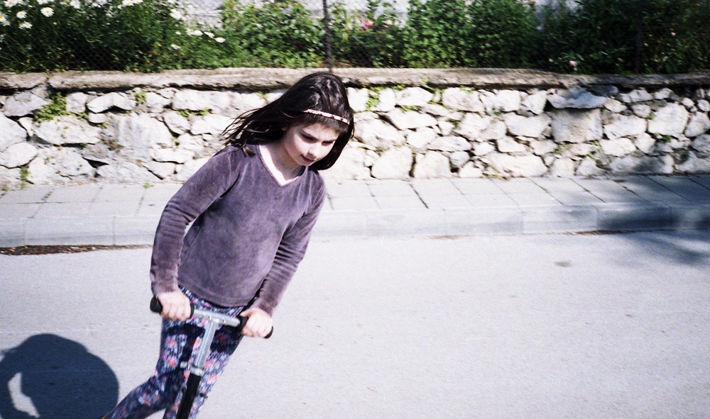 Girl scooting