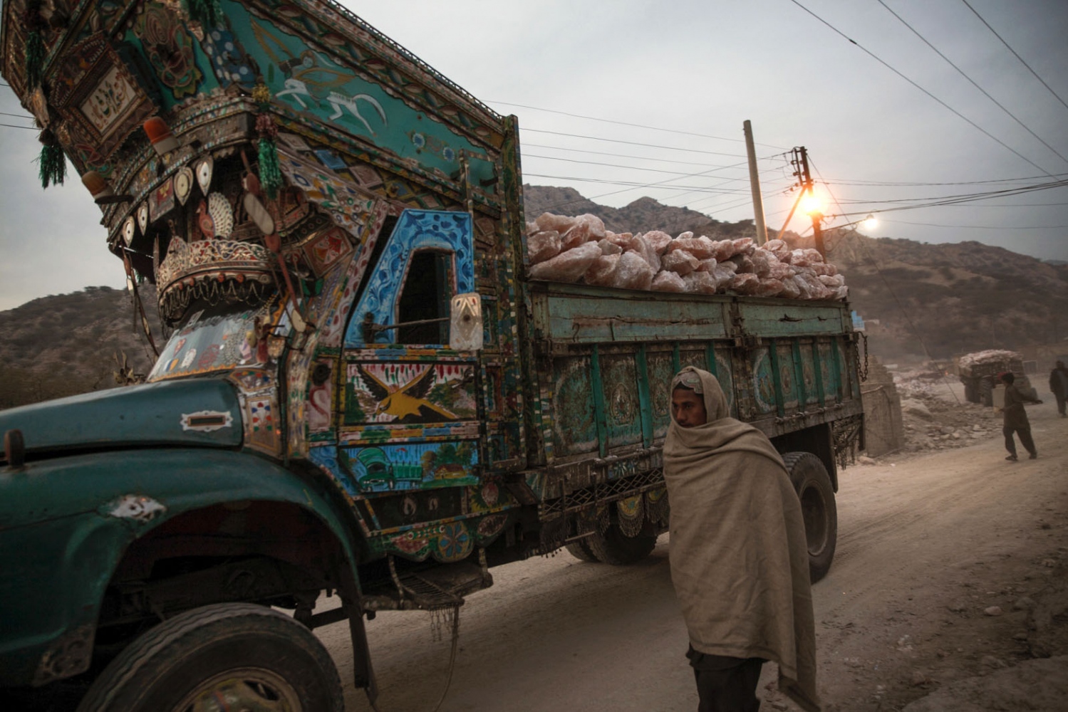 PAKISTAN'S SALT MINES -   A truck laden with tonnes of rock salt leaves the...