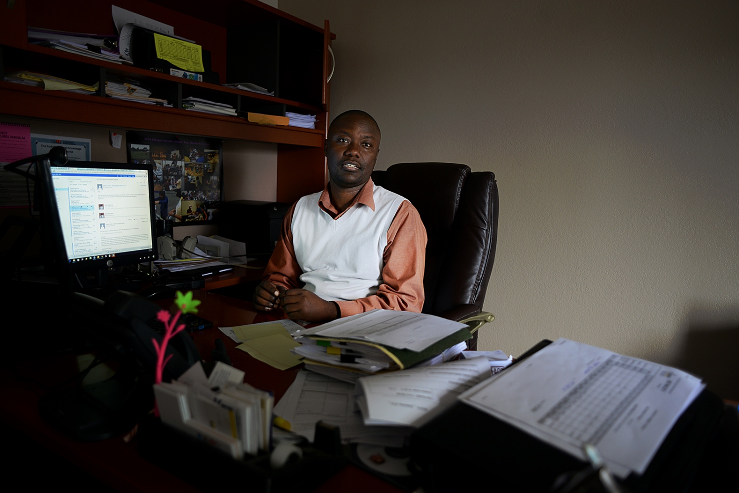 Welcome to Twin Falls, Idaho - Zeze Rwasama in his office at the Refugee Center.