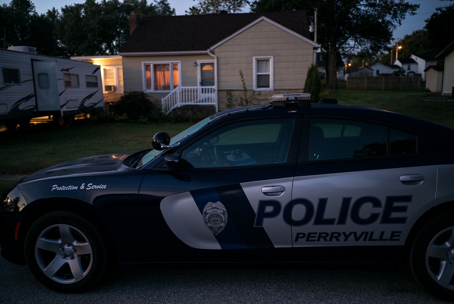  Peteâ€™s patrol car sits in front of his house. â€œThatâ€™s my office,â€ Pete says. 