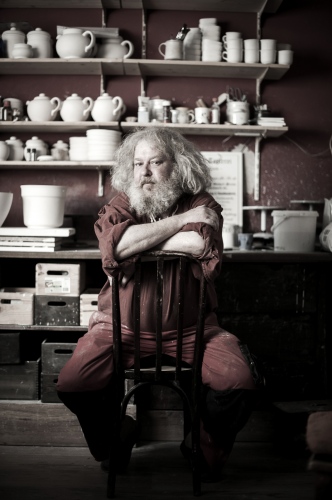 Image from Artisan & Business -   Rene Klohte at his Pottery in Halle-Saale, Germany.  