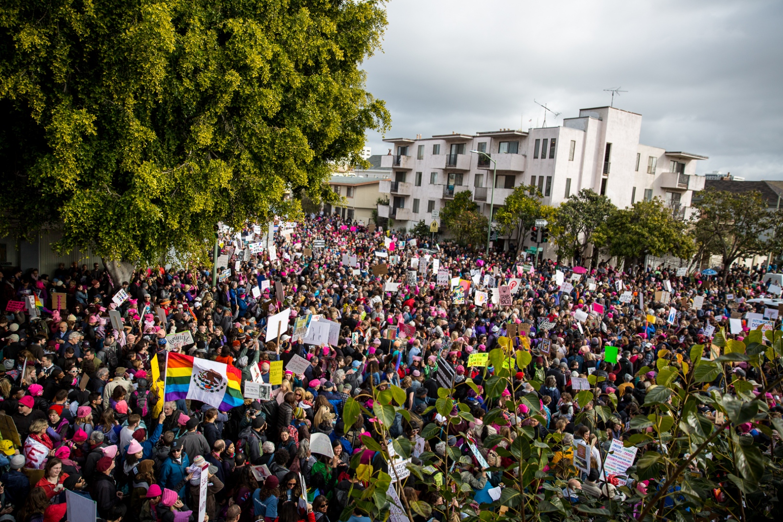 Women's March Oakland, CA  - Demonstrators overflowed out of Madison Park at the start...