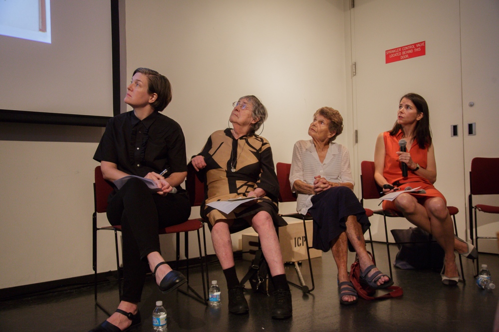 June 21, 2017 - International Center of Photography School. New York City, NY, USA - (From left to right): Kristen Lubben, executive director of the Magnum Foundation, Inge Bondi, who joined Magnum in 1950 for about 20 years, Jinx Rodger, wife of George Rodger photographer and founding member of Magnum, Cynthia Young, curator at the ICP Museum, during the panel discussion "Magnum Photos Now- Photobooks: History, Future, Form".