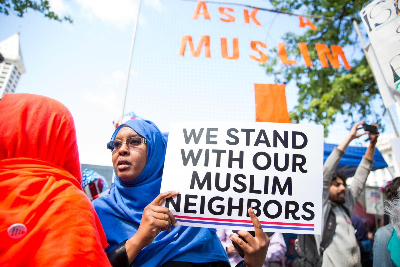 March - Seattle Stands with Our Muslim Neighbors vs. March...