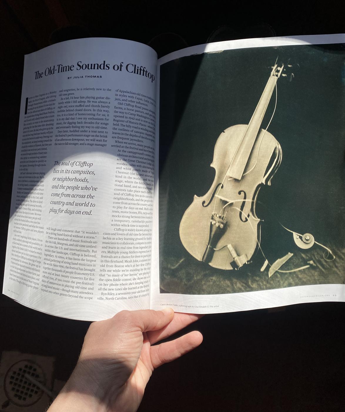 Cara's Broken Fiddle, Oxford American, Spring 2023