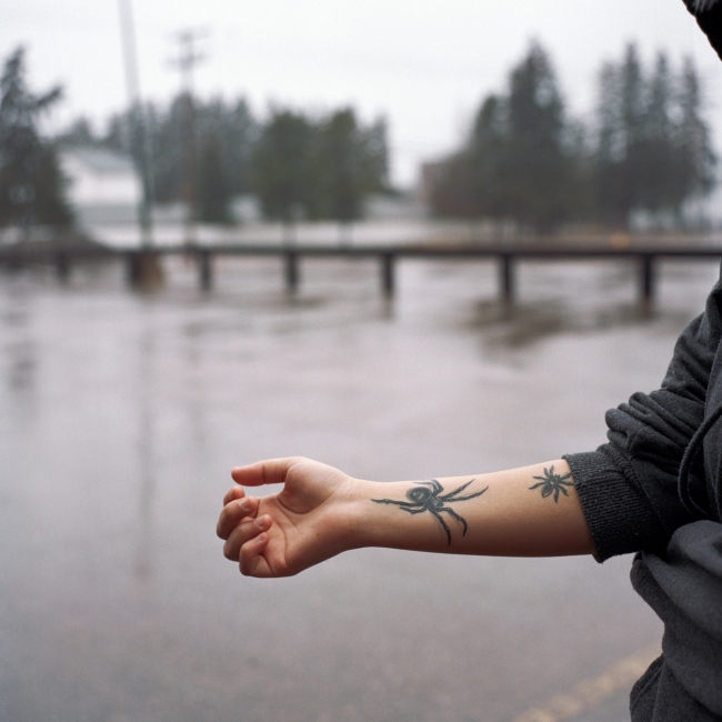 Aleisha Charles, 21 at the time, shows a tattoo dedicated to her mother, Happy Charles, whose name in cree &ldquo;Kokuminahkisis&rdquo; means black widow. Aleisha and her three other sisters traveled to Prince Albert from La Ronge to search for their mother who went missing at the beginning of April 2017. Though their mother is addicted to intravenous drugs and has been in and out of rehab since she was a teenager, she has never been missing for this long, according to Regina Poitras, Happy&rsquo;s mother. Aleisha&rsquo;s mother remains missing today.