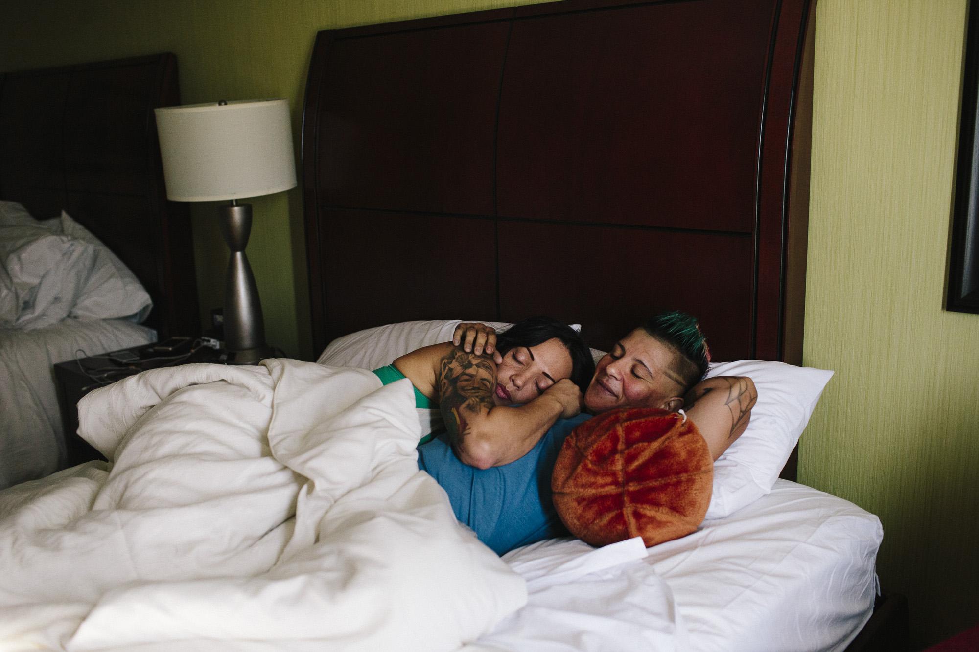Pound for Pound | ESPN W - Boxer Shelly Vincent gets ready for a nap at her hotel in...