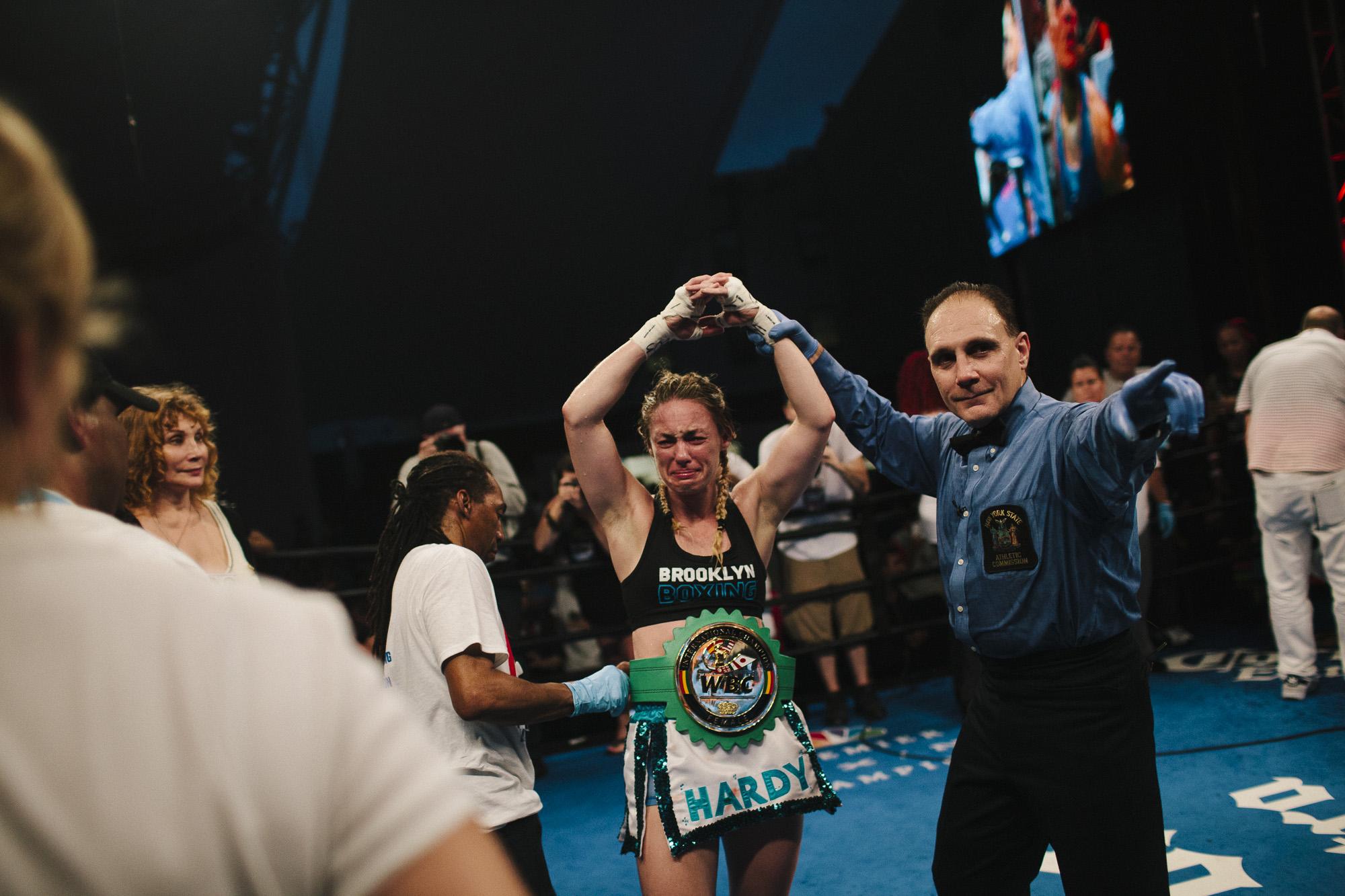 Pound for Pound | ESPN W - Heather Hardy is announced the winner at the end of the...