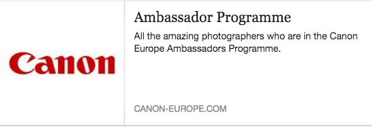 New Canon Europe Ambassador's Program 