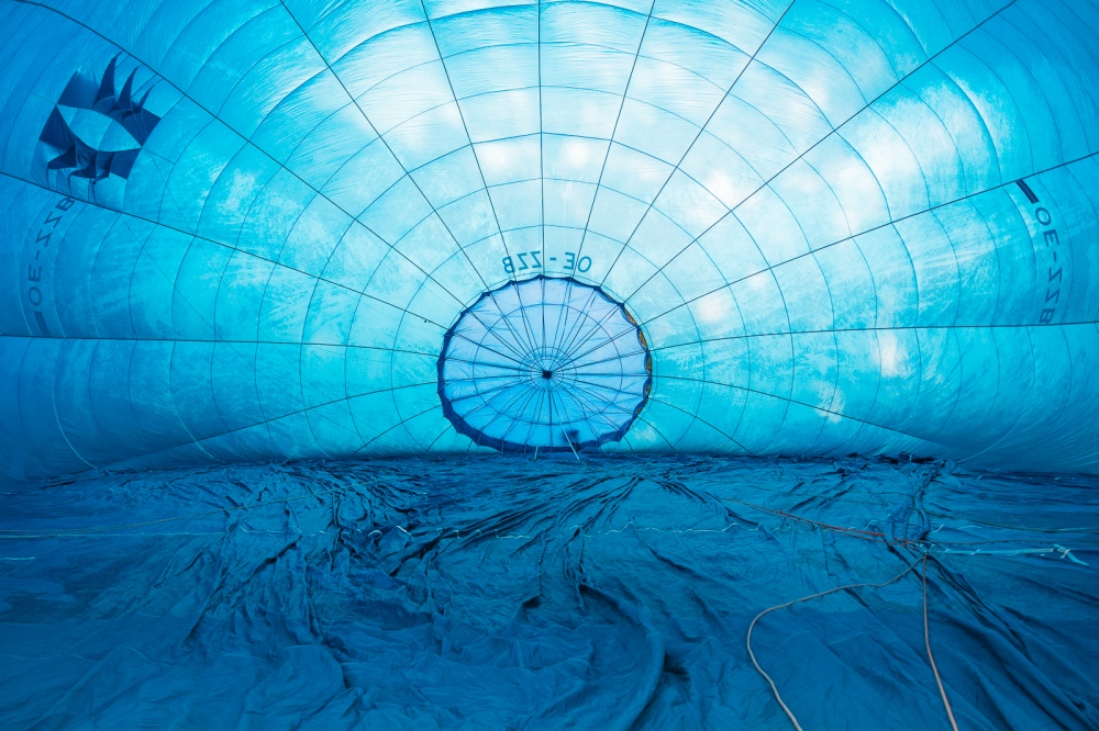 Inside a hot air ballon.