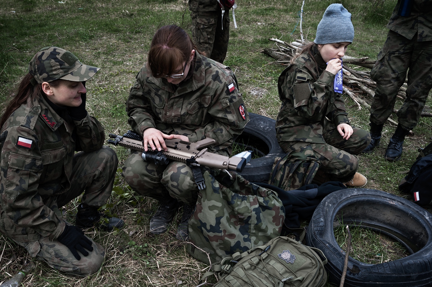 Patriotic Games (Poland) -  Students between 16 and 19 years old rest after the...