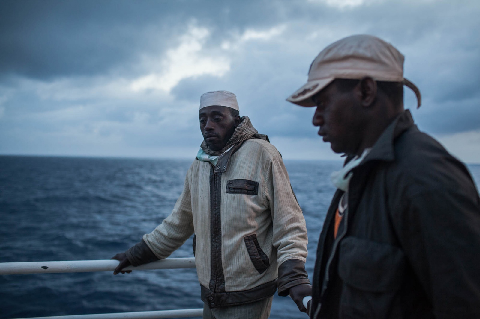 African migrant workers wake at dawn on the IOM (International Organization for Migration)...