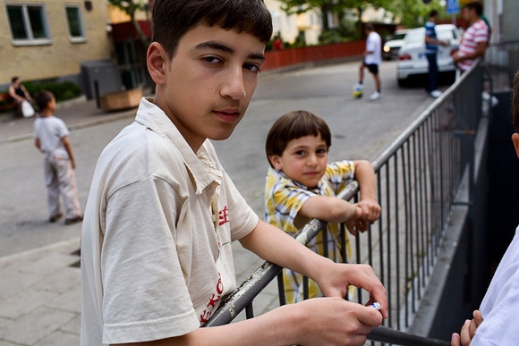 The Other (Side of Sweden) - Kids wait outside for Lugna Gatan youth center to open...