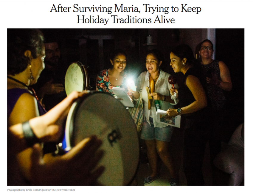 In the NY Times: Puerto Rican Christmas after Maria