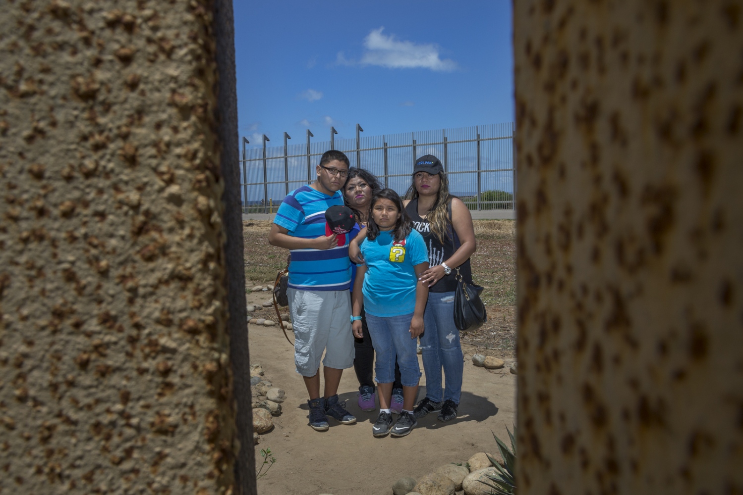Rebecca Chavez with her children Jessi, 15 and Crystal, 11, and sister Suriana visit with...