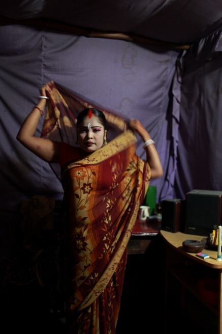 Sex worker Mushimi poses for a ...on the banks of the Padma River
