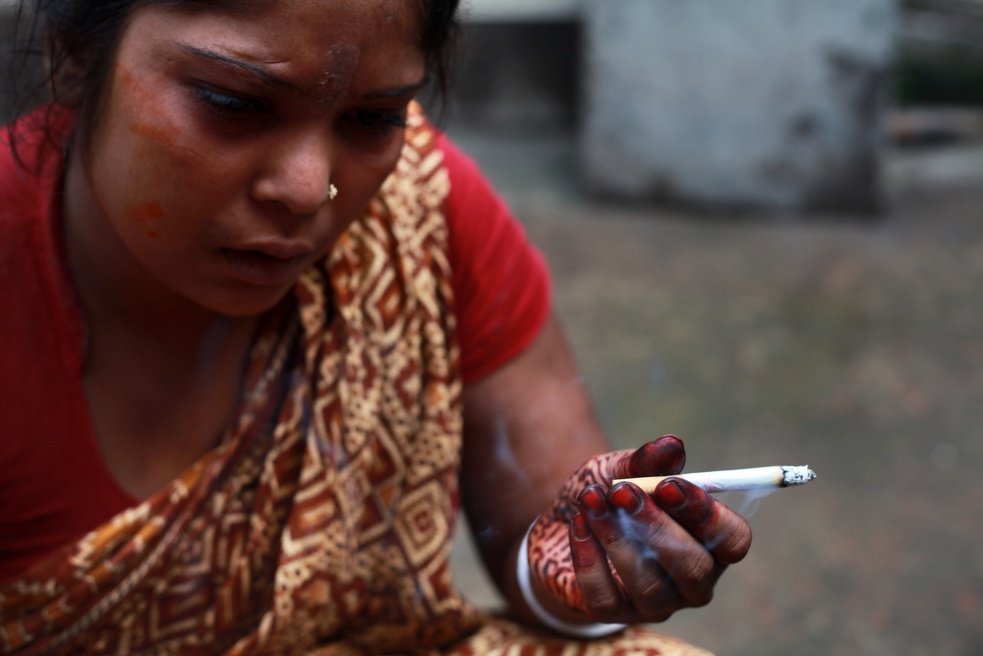 An intoxicated and exhausted pr...on the banks of the Padma river