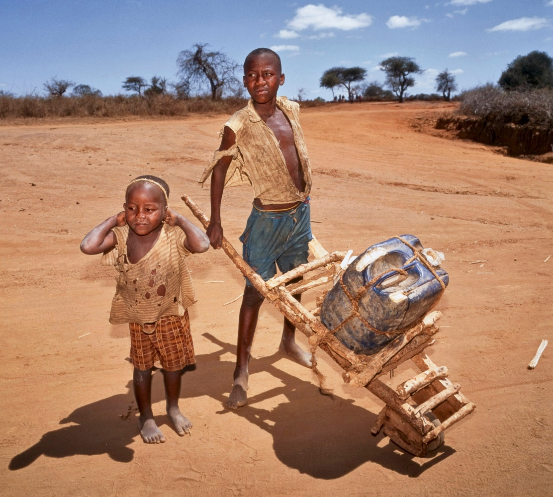 NGO Projects -  Brothers collecting water, Zambia 