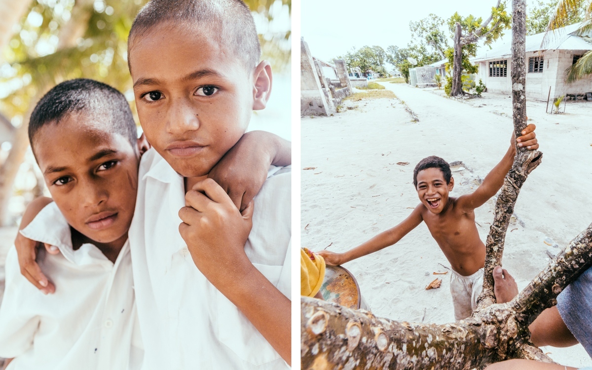 Home - Youth on the outer island of Nui, Tuvalu. 