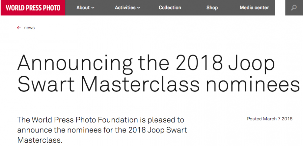 Joop Swart Masterclass nomination