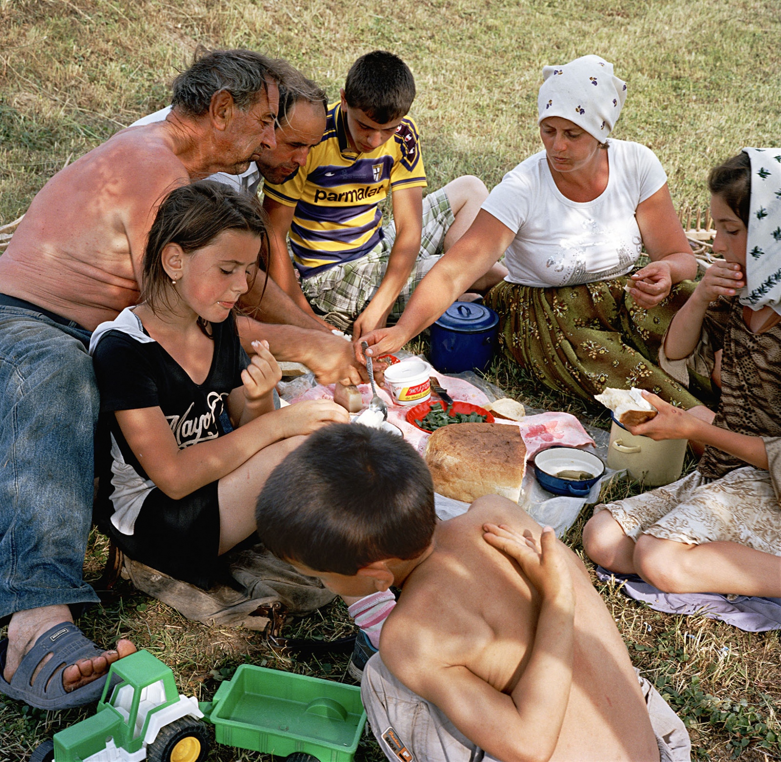 Transylvania: Built on Grass -  The Borca family relaxes after a working day that...