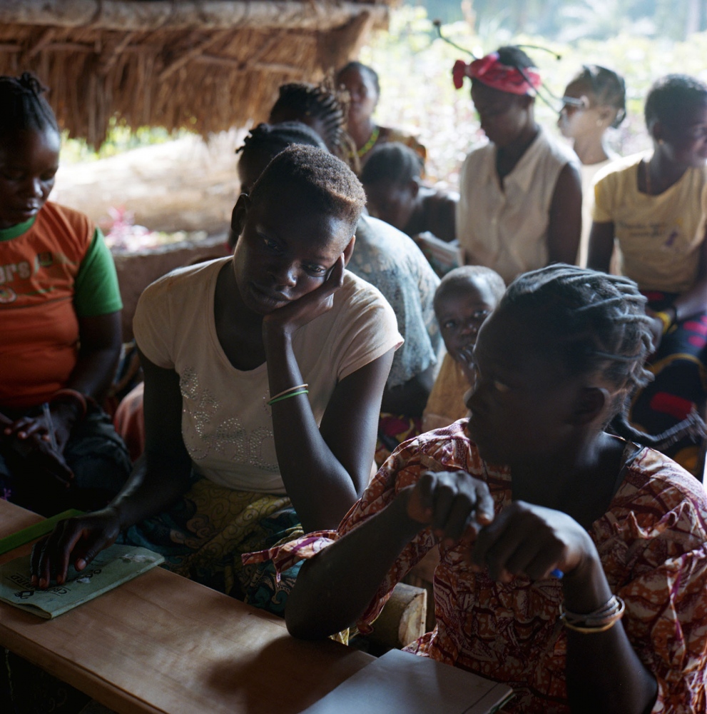 Women victims of the Lord Resistance Army violence attending a literacy class organized by Sister Angelique in Dungu.Â 