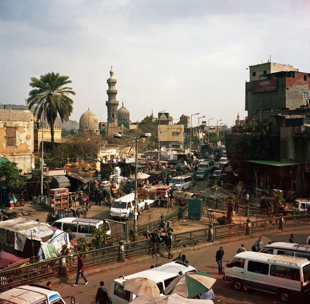 Cairo: Urban Decay -  View over the crowded streets and unregulated traffick...
