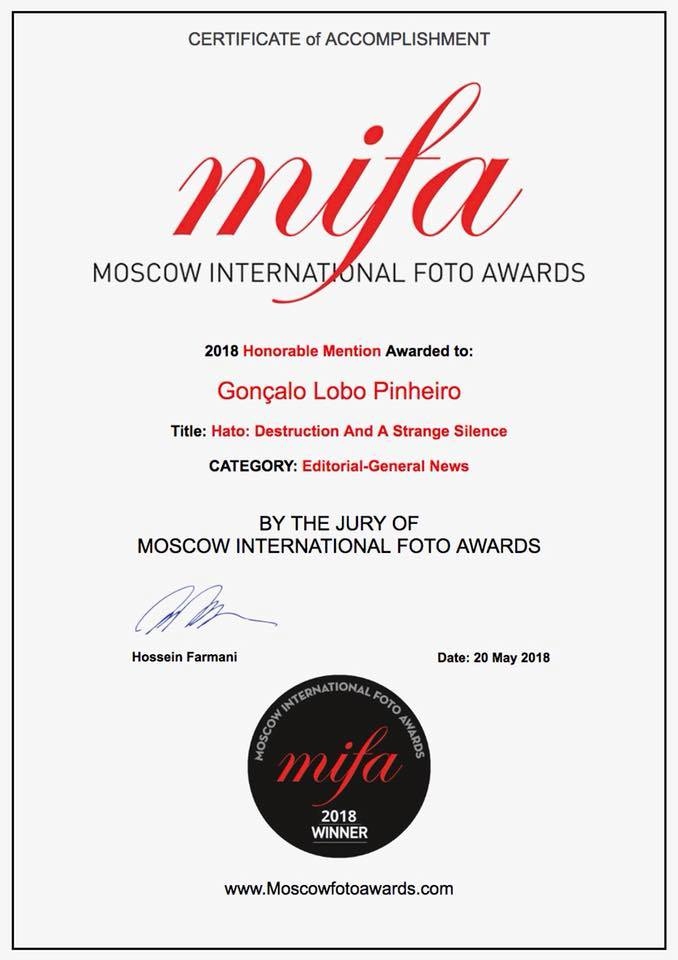 Honorable mention in Moscow International Foto Awards