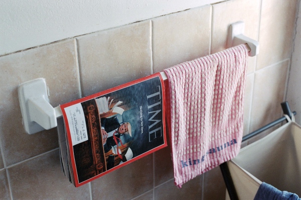 Image from Cheap Knockoffs -  Time Magazine in my bathroom, New York, NY 