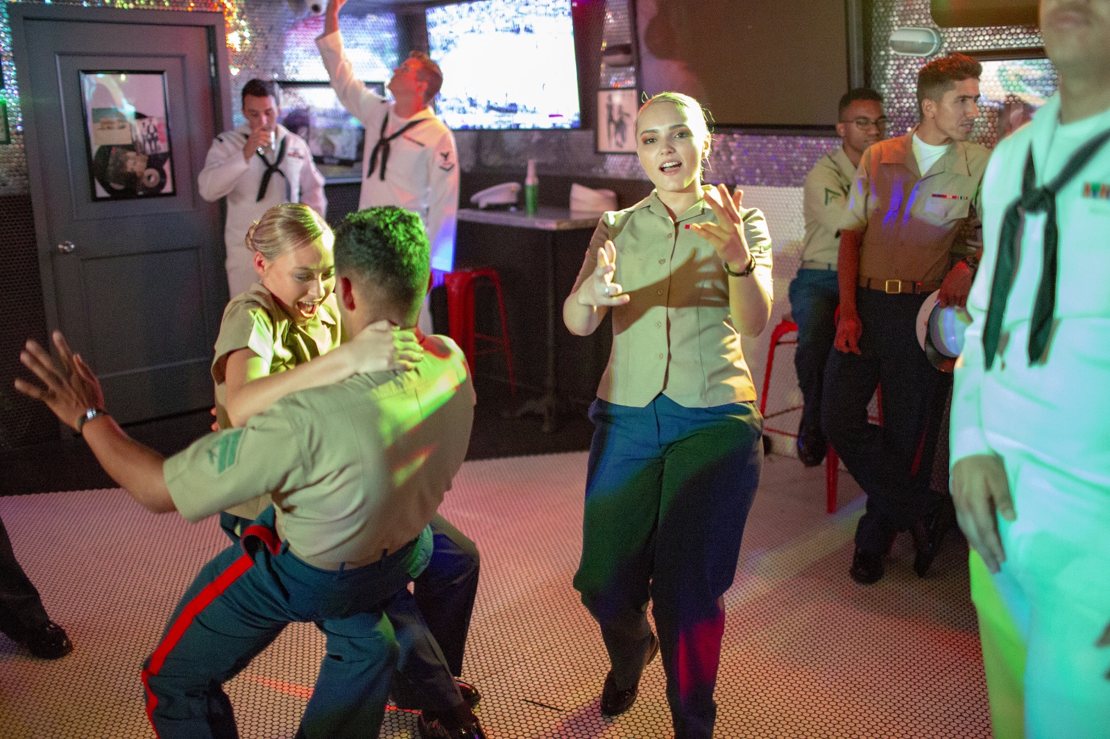  The last night of Fleet Week in New York Cityâ€™s Times Sq. Sailors and Marines party till the curfew until they have to be back onboard ship by 2 AM. May 27, 2018. (Kevin C Downs/Agence Cosmos) 