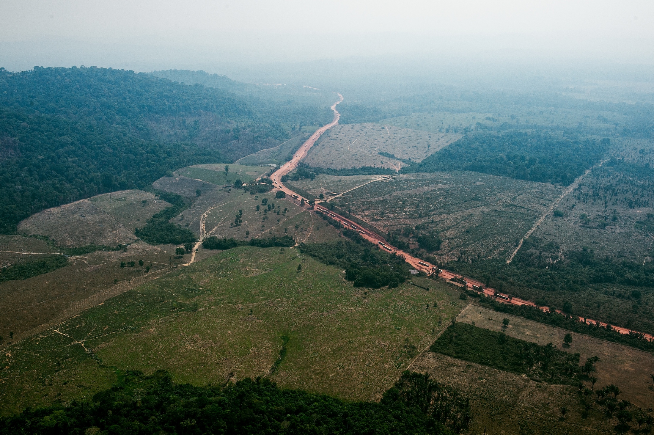 Deforestation is seen from the air near the BR-163 near Itaituba, Para state, Brazil.