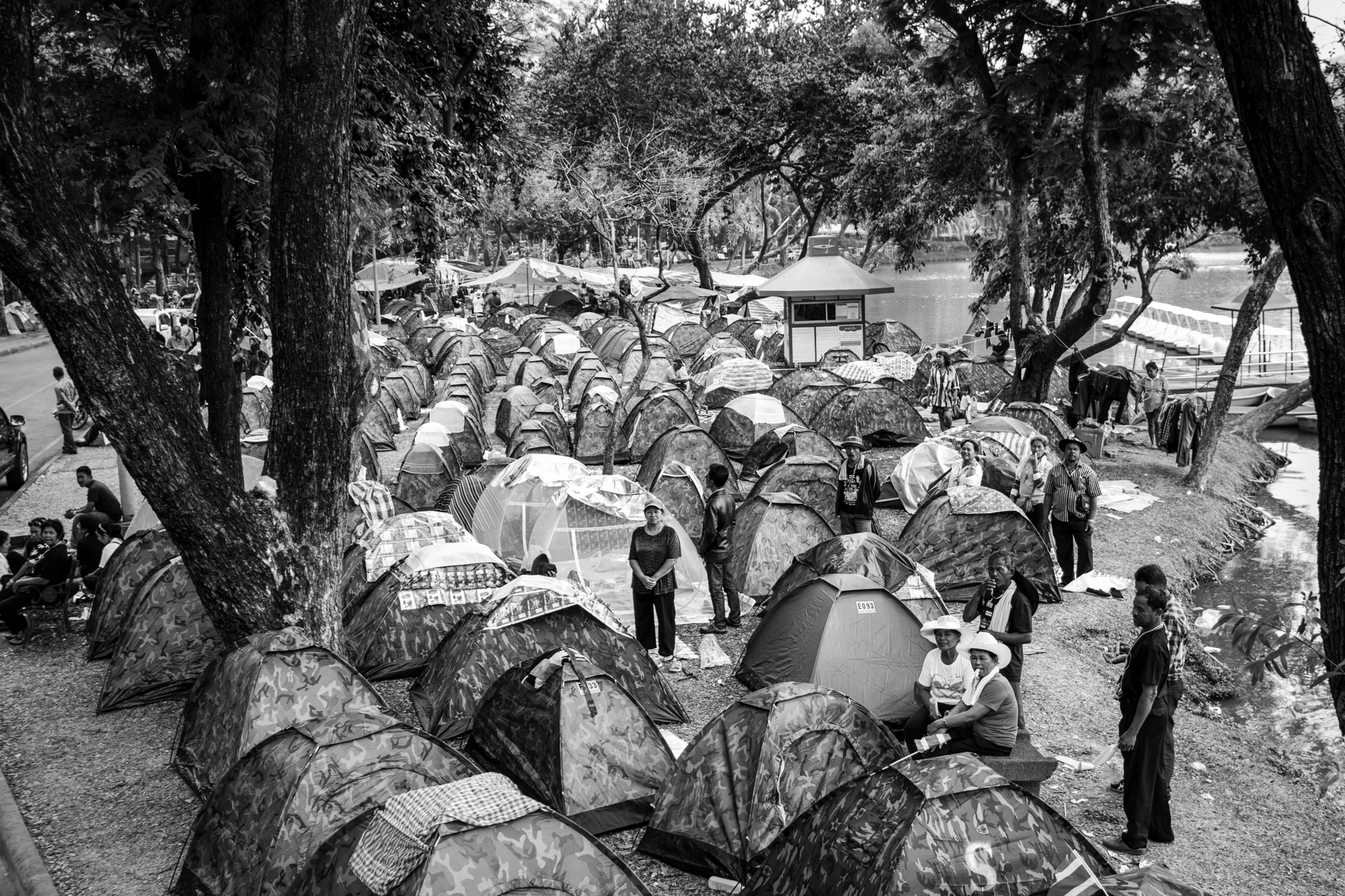Shutdown Bangkok -  Part of the PDRC camp in Lumpini park, downtown Bangkok. 