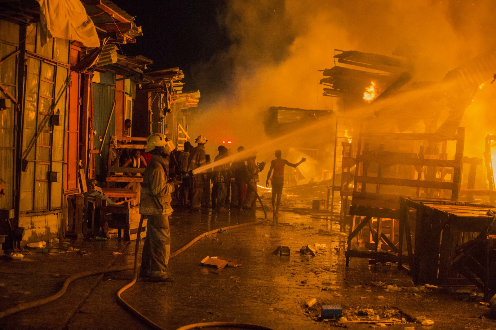 Market on fire by Jeanty Junior Augustin