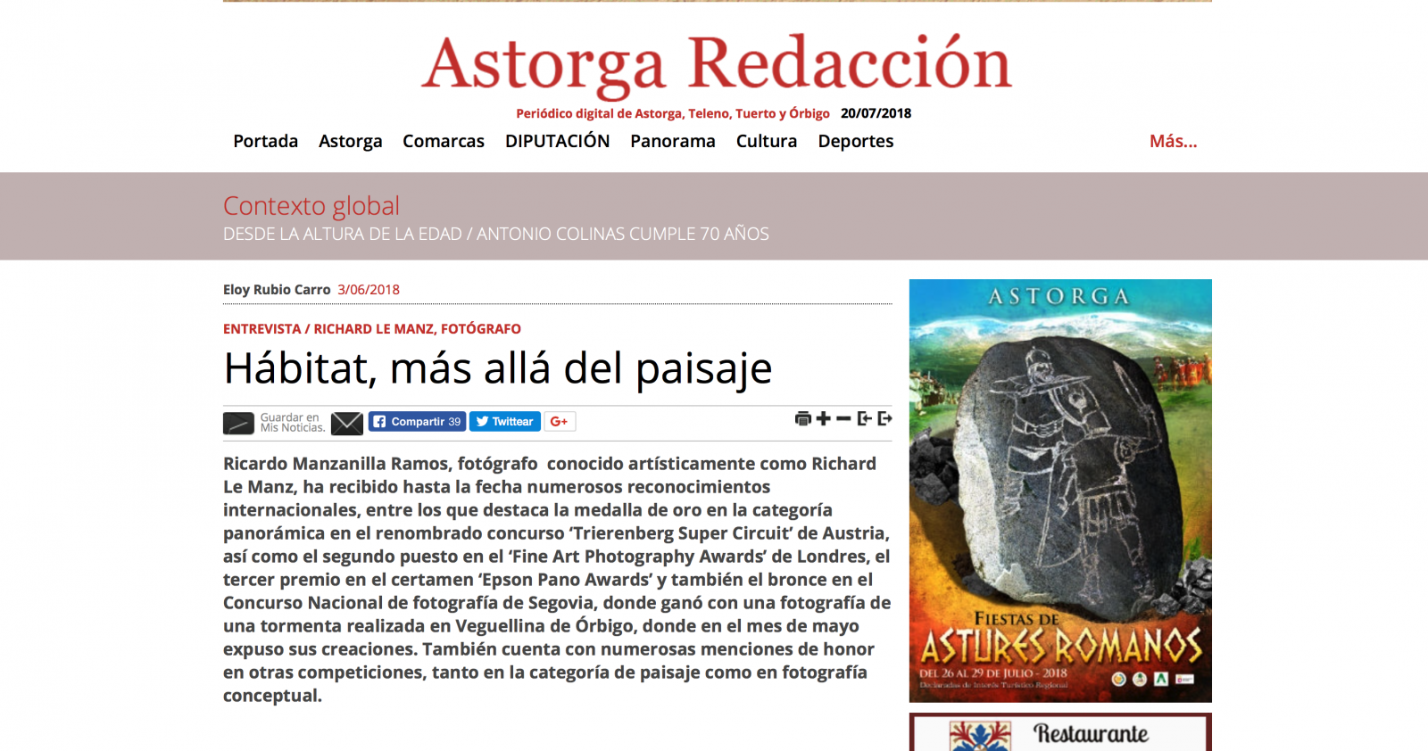 Entrevista Periodico Digital Astorga Redacción.
