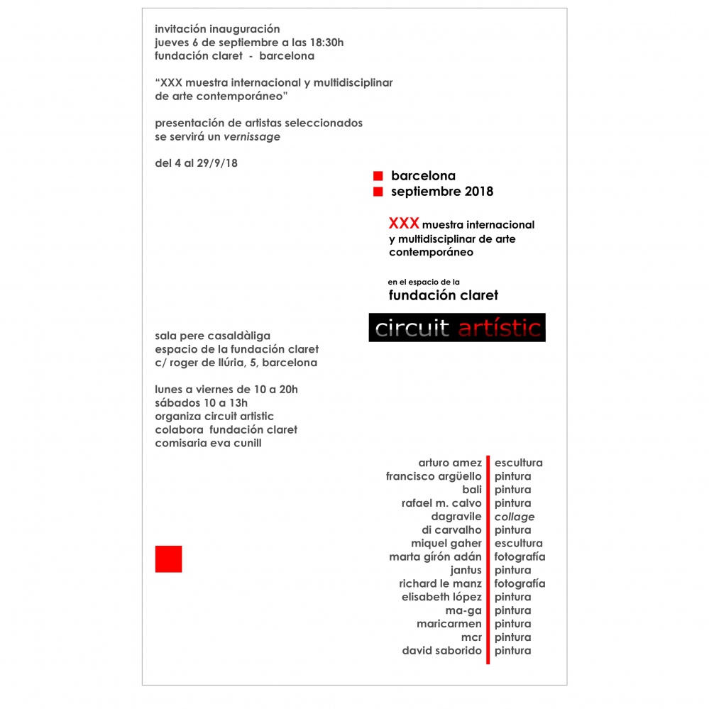 xxx Muestra Internacional y Multidisciplinar de Arte Contemporáneo. Barcelona 