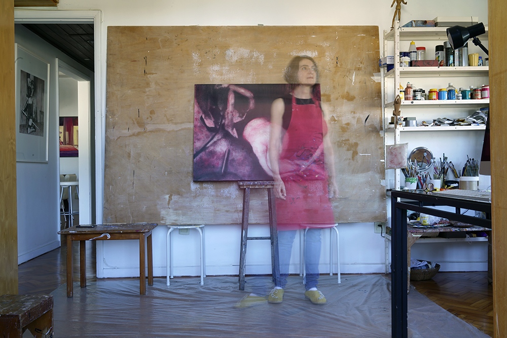 Spaces -  Monica Barki  at work in the Studio, Rio de Janeiro,...