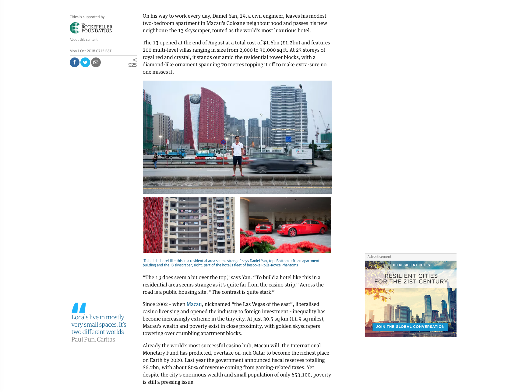 Multibillion-dollar Macau: a city of glitz and grit 