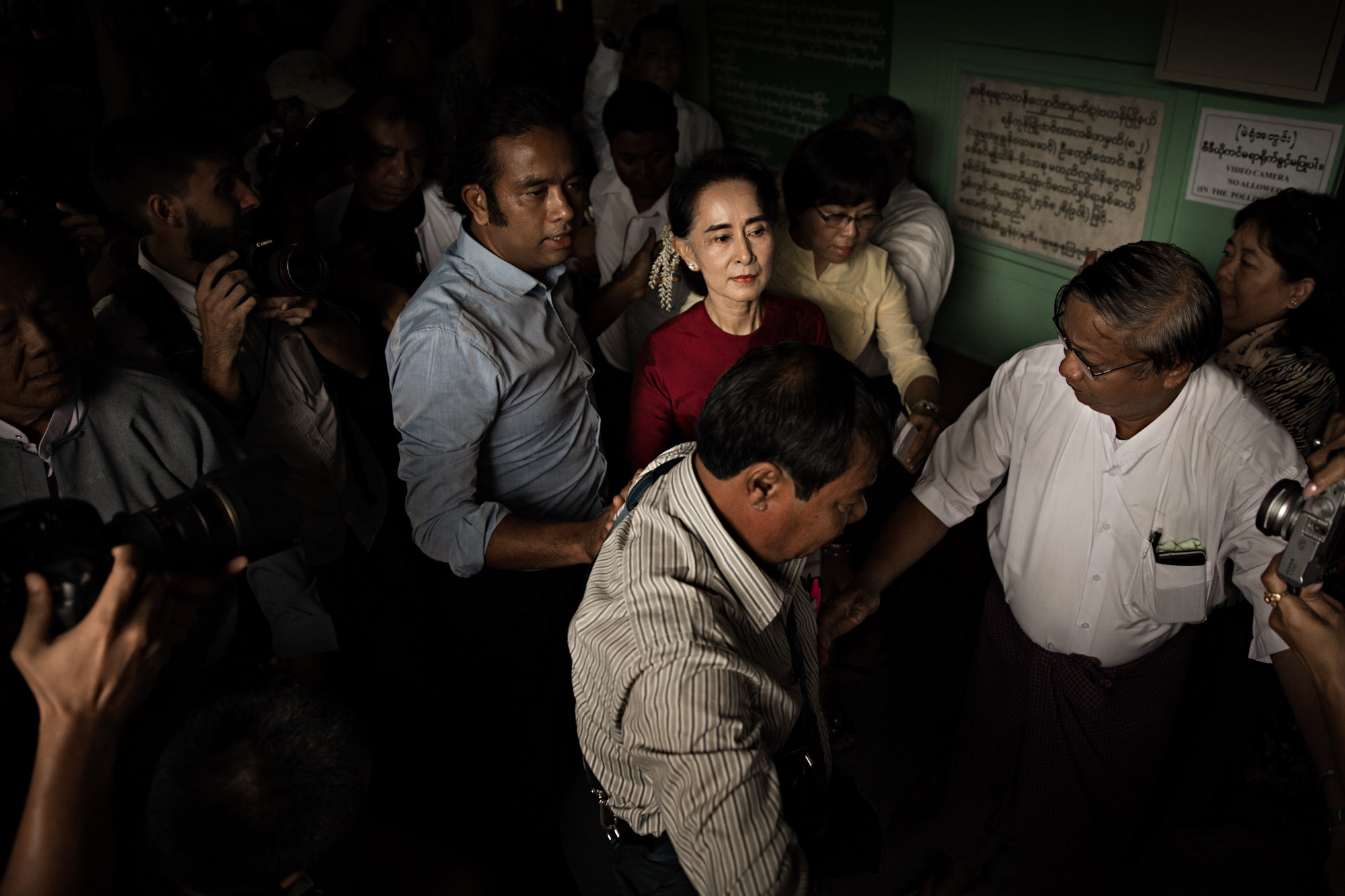 Myanmar Election: Al Jazeera - Aung San Suu Kyi arrives to cast her vote in Yangon,...