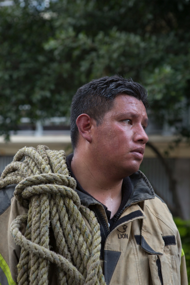 Image from Portraits - A firefighter in Mexico City on Sept 19 after the 7.1...