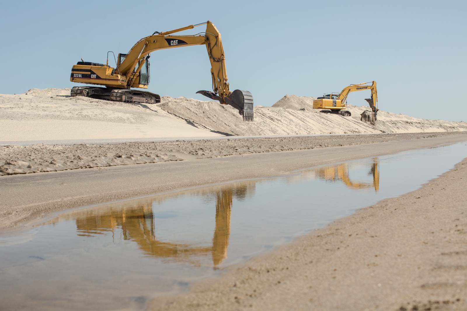  On Pea Island, bulldozers scra...ures are rapidly eroding them. 