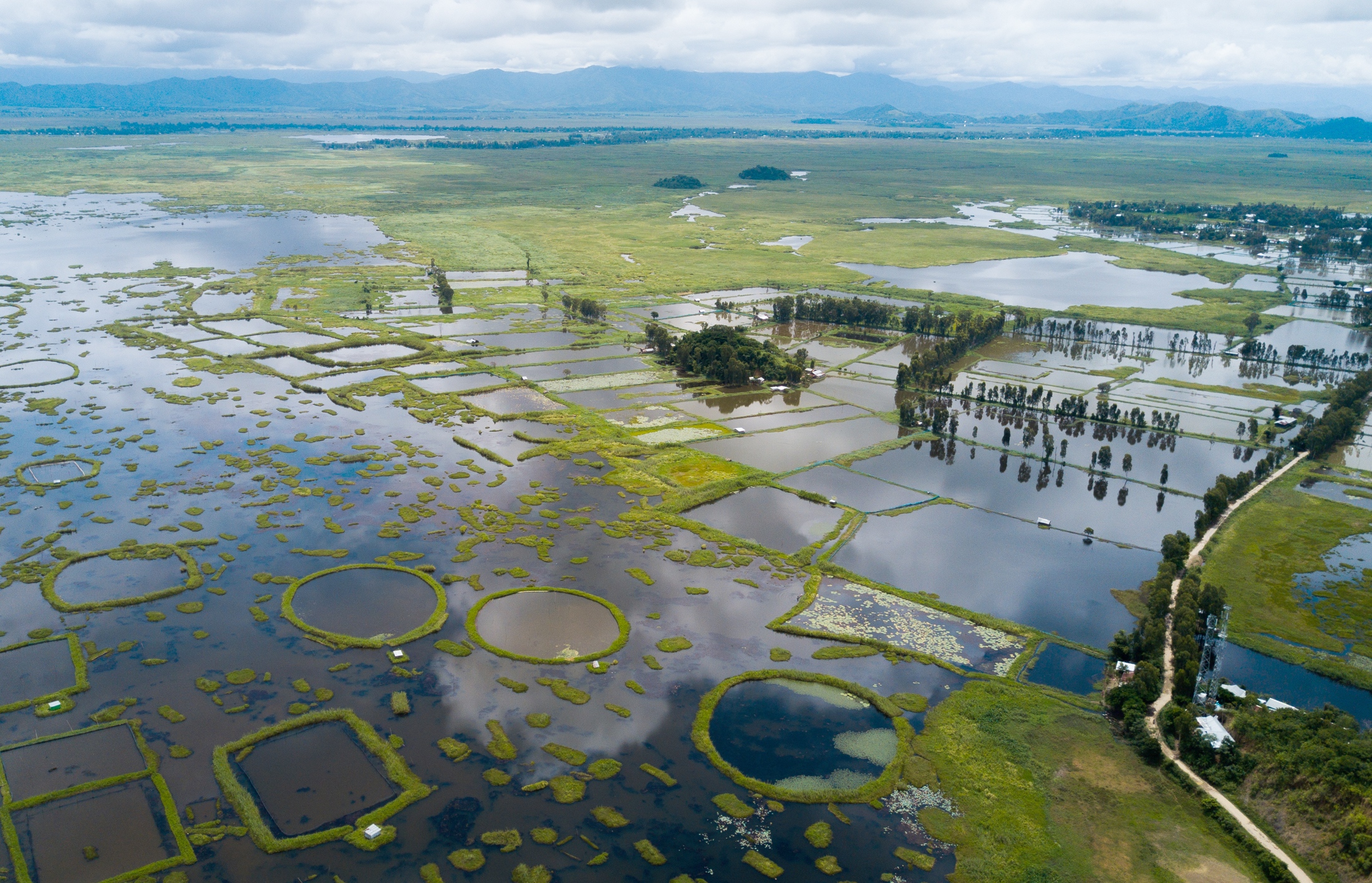  A view of the areas around Loktak Lake that are inundated by floodwaters. 